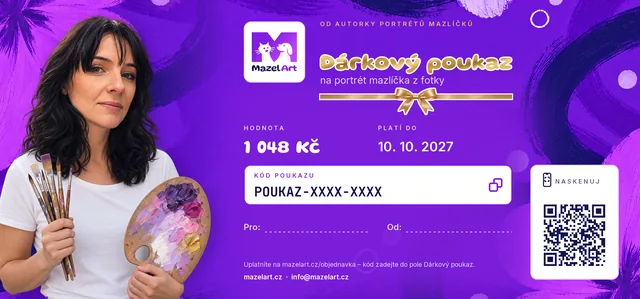 Dárkový poukaz MazelArt, design Edita se štětci