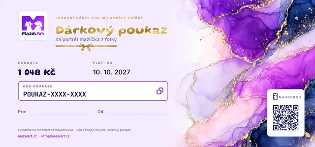 Dárkový poukaz MazelArt, design Mramor se zlatými žilkami